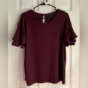 INC Burgundy Blouse Top